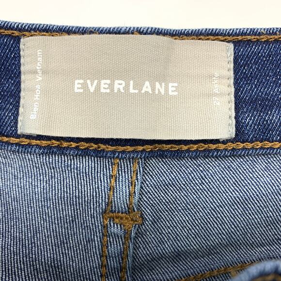 Everlane Mid Rise Ankle Skinny Jeans Womens Sz 27 Stretch Medium Wash - Picture 4 of 7